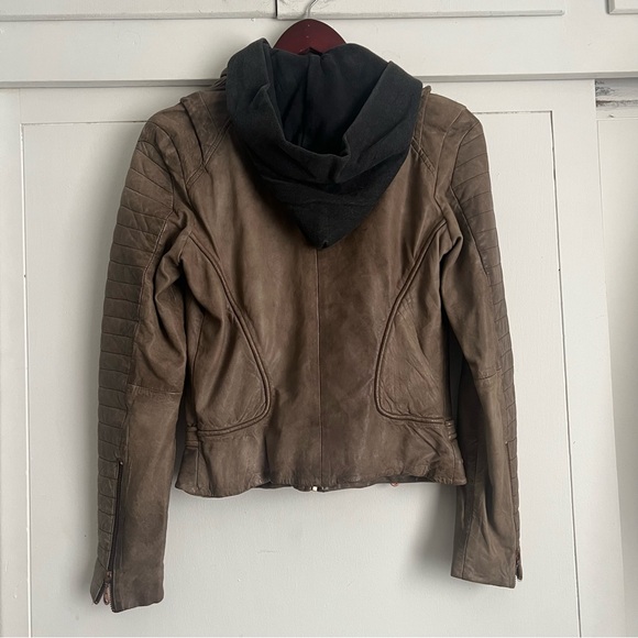 Doma Leather Jacket with Hood - Picture 2 of 16